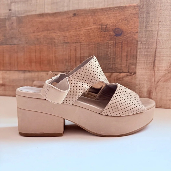 Eileen Fisher Dean Earth Platform Slingback Sandals - Picture 2 of 10